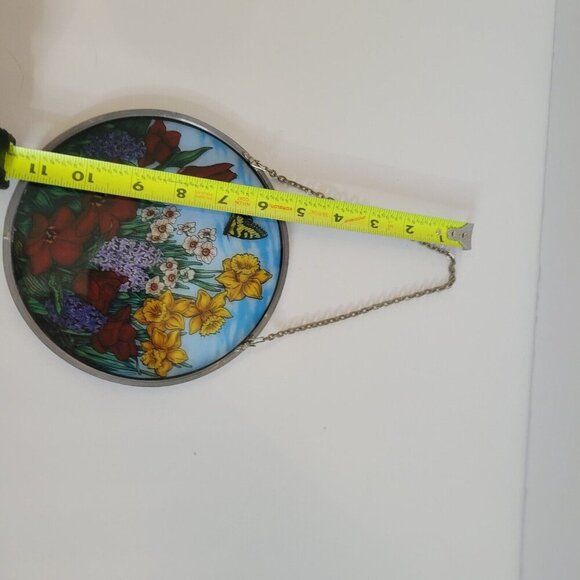 Glassmasters Spring Flowers Stained Glass Art Butterfly Suncatcher - Picture 5 of 5
